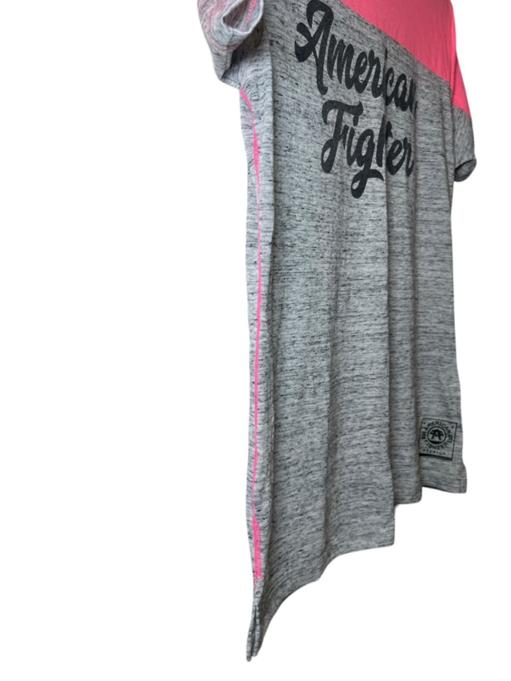 American Fighter Buckle Women’s Pink & Heather Gray Script Logo Tee Size Large - Picture 10 of 16